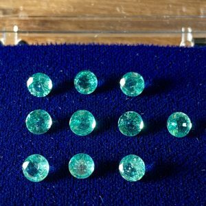 Set of 10 round Colombian emeralds