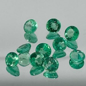 Set of 10 round Colombian emeralds