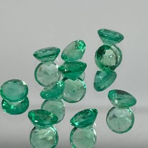 Set of 10 round Colombian emeralds