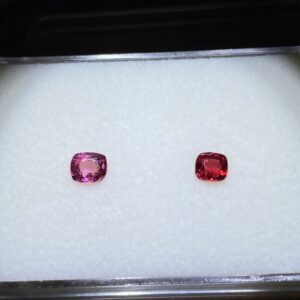 Beautiful duo of pink and red Burmese spinel.