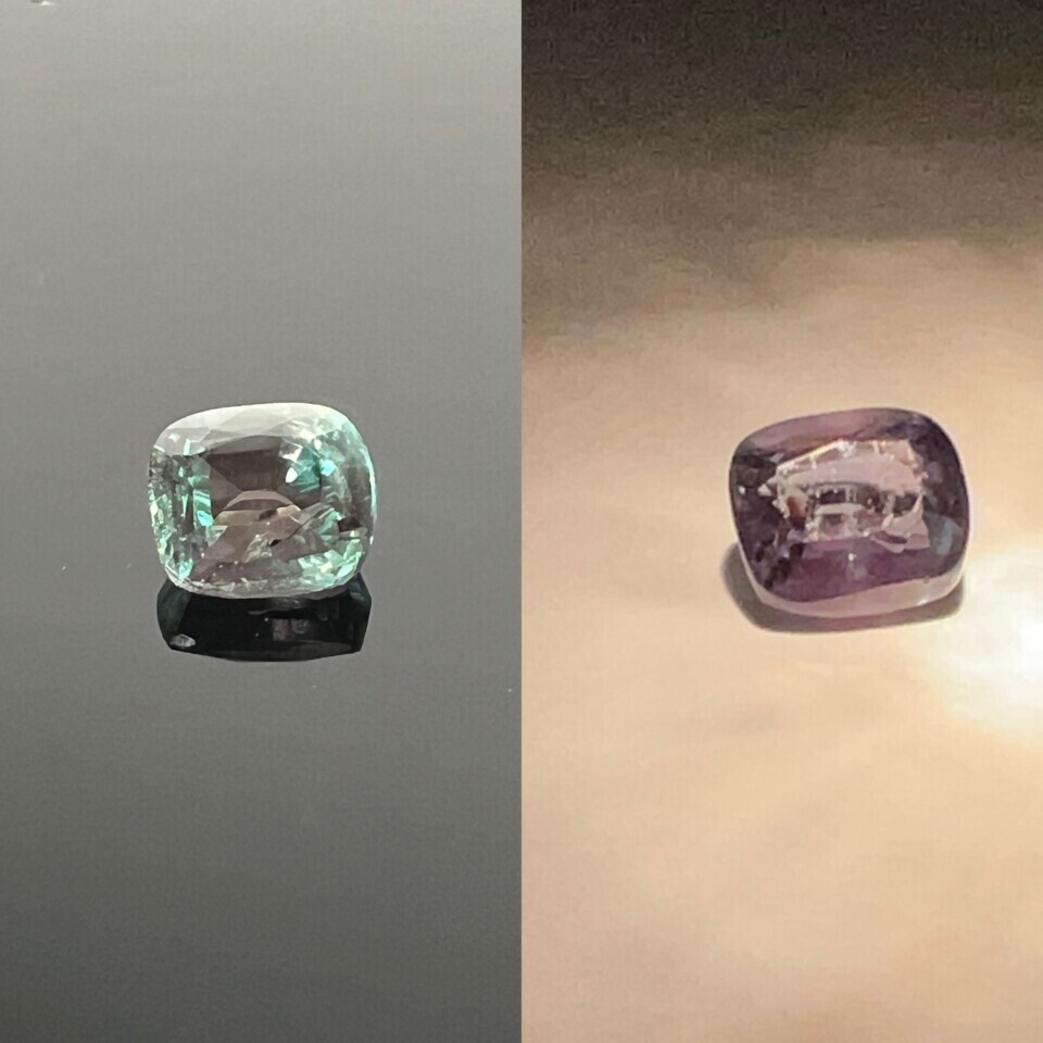 Natural color change alexandrite gemstone