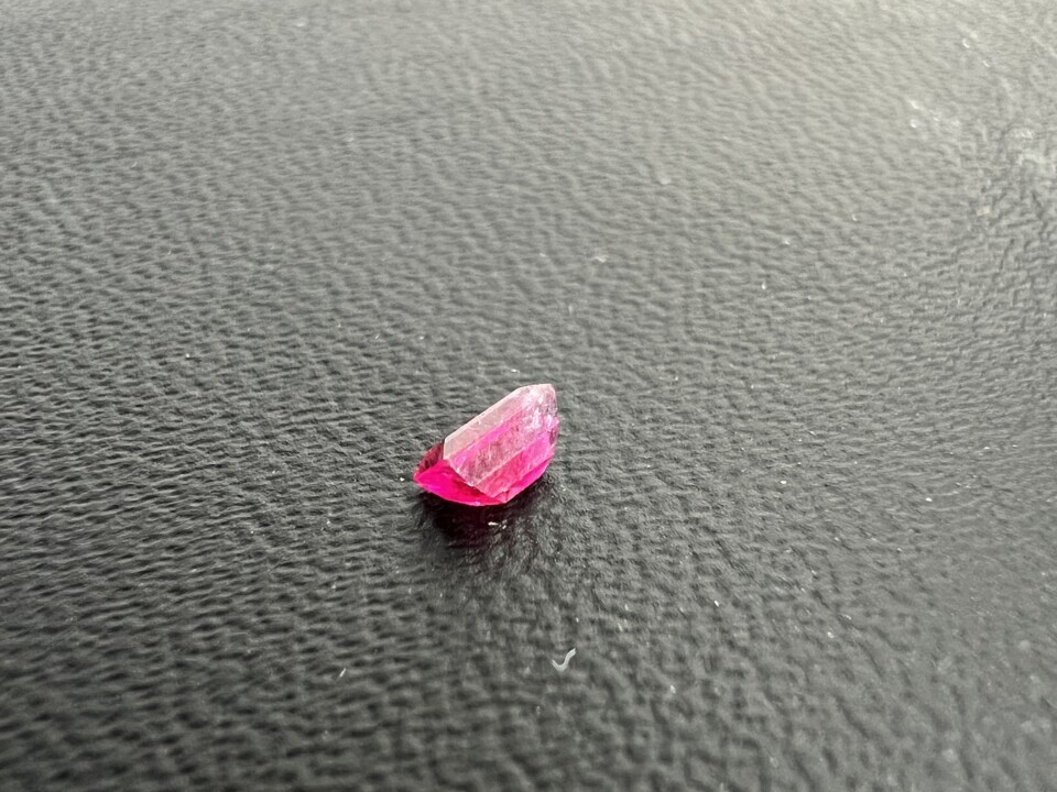 Rectangular faceted red beryl - bixbite