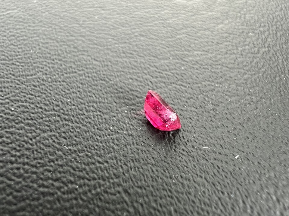Rectangular faceted red beryl - bixbite