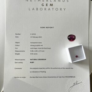 Certified Mozambique ruby