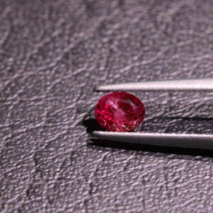 Oval red beryl with certificate