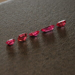 Square and rectangular red beryl set