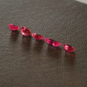 Square and rectangular red beryl set