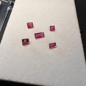 Square and rectangular red beryl set