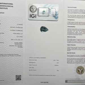 Certified untreated Paraiba tourmaline