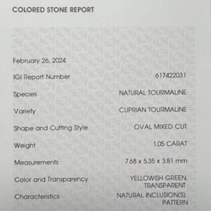 Certified untreated Paraiba tourmaline