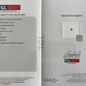 Pink certified sapphire