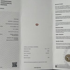 Certified padparadscha sapphire