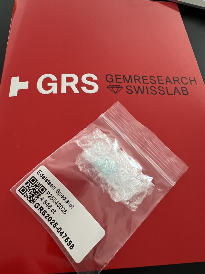 GRS certificate Natural Paraiba tourmaline