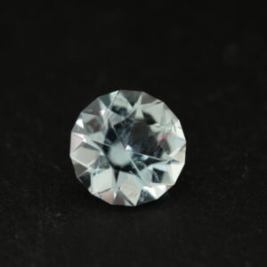 Light blue aquamarine of 2.84 carats with a classic Old European cut on a black background.