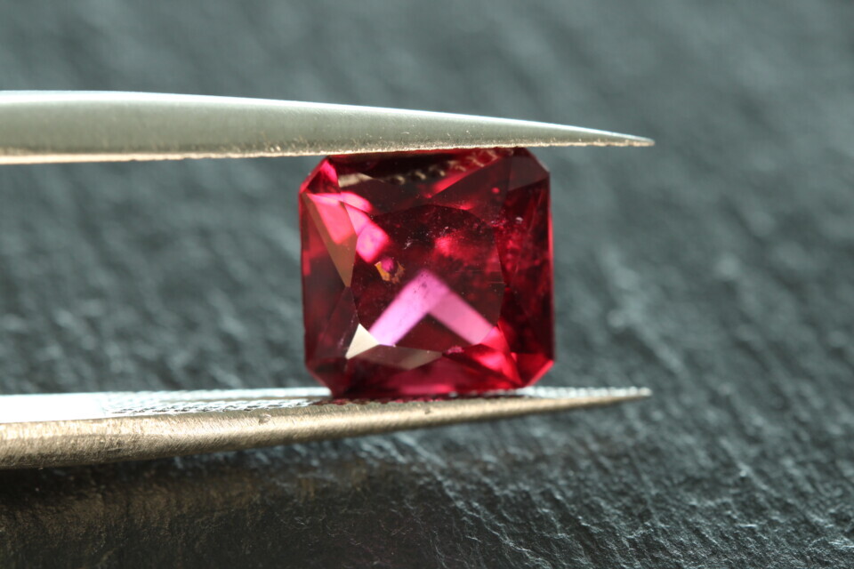 Purplish Red Rubellite Tourmaline - Square Cut