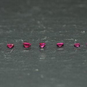 Set of 7 square and rectangular red beryls
