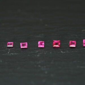 Set of 7 square and rectangular red beryls