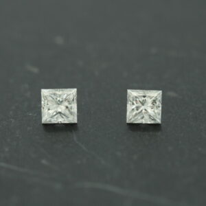 Set of princess cut natural diamonds - color E - IF - GIA