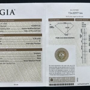 Set of princess cut natural diamonds - color E - IF - GIA
